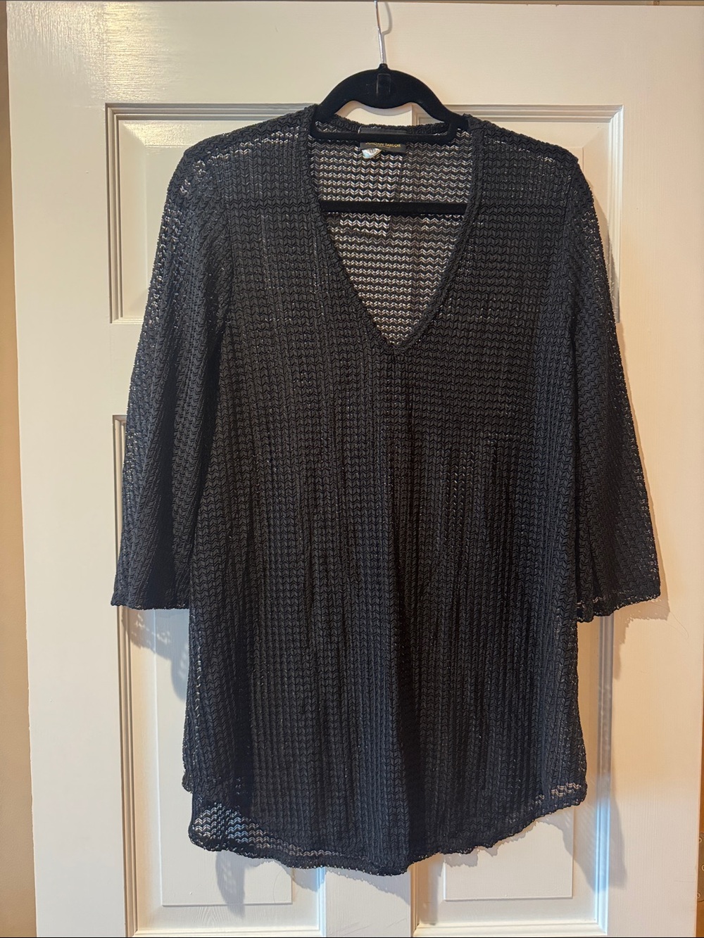 Black V-Neck Lightweight Top